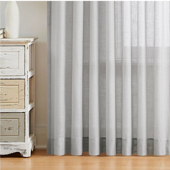 New WEST LAKE Silver Gray Pinch Pleated Sheer Curtain Panels, 40" Wx102 Lx2 - Picture 8 of 11
